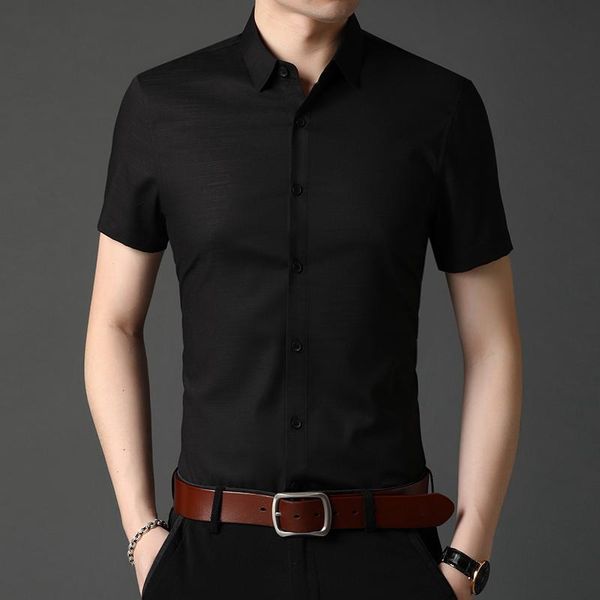 men's casual shirts 2021 summer lapel short-sleeved shirt men half-sleeved business 33912-133, White;black
men's casual shirts 2021 summer lapel short-sleeved shirt men half-sleeved business 33912-133, White;black