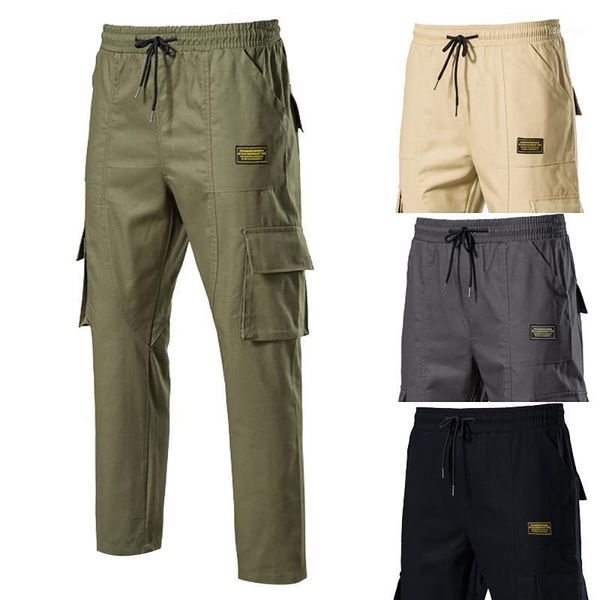 men's pants cotton fashion drawstring pocket straight leg overalls cargo loose male trousers fitness streetwear, Black
men's pants cotton fashion drawstring pocket straight leg overalls cargo loose male trousers fitness streetwear, Black