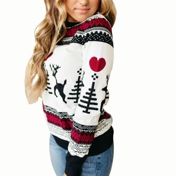 women's sweaters women christmas sweater, reindeer/snowflake pattern long sleeve round neck knitted pullover wild 2021 fashion, White;black
women's sweaters women christmas sweater, reindeer/snowflake pattern long sleeve round neck knitted pullover wild 2021 fashion, White;black
