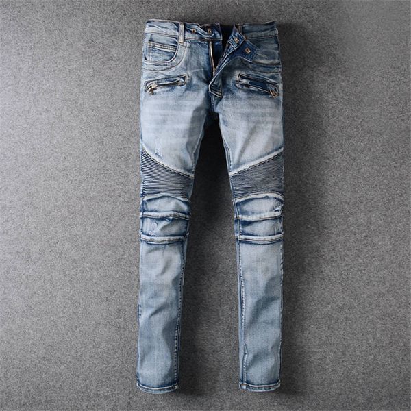 2021 new arrivals balmian mens luxury designer denim jeans holes trousers biker pants men's clothing #957, Blue
2021 new arrivals balmian mens luxury designer denim jeans holes trousers biker pants men's clothing #957, Blue