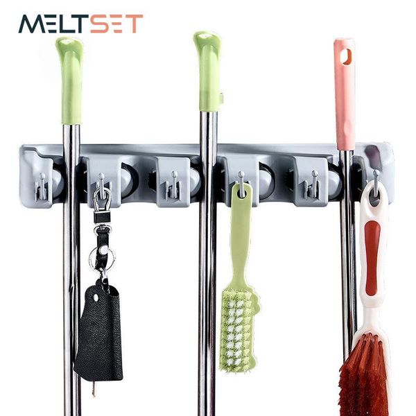 hooks & rails kitchen organizer mop holder 5/4/3 position brush broom hanger storage rack household gadgets
hooks & rails kitchen organizer mop holder 5/4/3 position brush broom hanger storage rack household gadgets