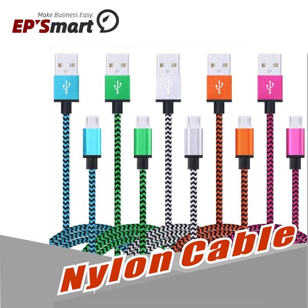 

usb2.0 type c micro cables 3ft nylon braided a male b data sync fast quick charge charger cord for android samsung galaxy s21 s20 note20 ult