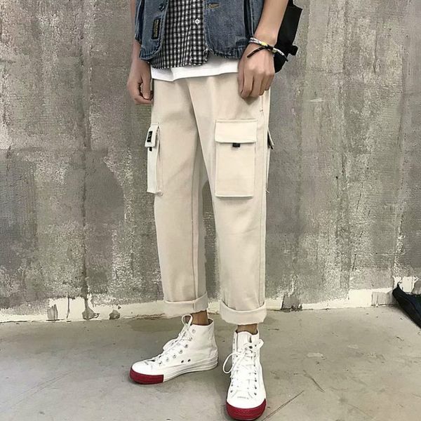 cargo pants men pockets loose plus size casual drawstring mens korean style hip hop trousers harajuku soft chic, Black
cargo pants men pockets loose plus size casual drawstring mens korean style hip hop trousers harajuku soft chic, Black