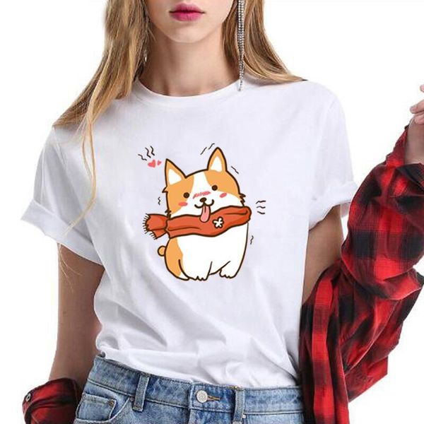 women's t-shirt red scarf cute dog print t shirt women fashion summer short sleeve harajuku tee femme casual tshirt camiseta mujer, White
women's t-shirt red scarf cute dog print t shirt women fashion summer short sleeve harajuku tee femme casual tshirt camiseta mujer, White