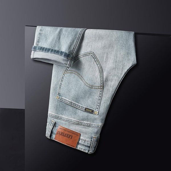 four seasons men's classic gray slim-fit jeans business cotton elastic regular denim pants male brand trousers size 40, Blue
four seasons men's classic gray slim-fit jeans business cotton elastic regular denim pants male brand trousers size 40, Blue