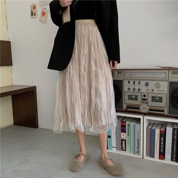 skirts korean style women sweet reversible solid color high waist mesh patchwork pleated ladies casual midi a-line, Black
skirts korean style women sweet reversible solid color high waist mesh patchwork pleated ladies casual midi a-line, Black