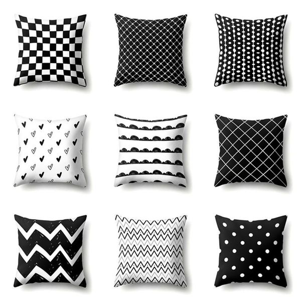 geometric black and white pattern polyester printing pillow cover home decoration coffee shop office lunch break pillowcase cushion/decorati
geometric black and white pattern polyester printing pillow cover home decoration coffee shop office lunch break pillowcase cushion/decorati