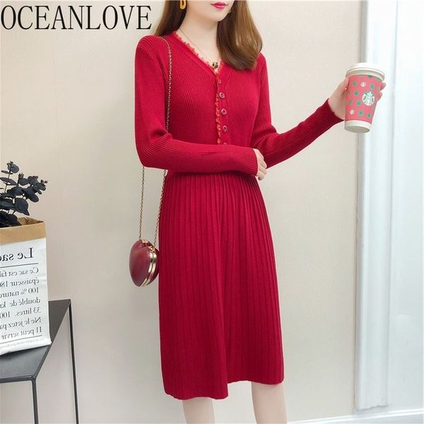 autumn winter sweater dress women knitted v neck elegant lace solid korean vestidos buttons midi dresses 18088 210415, Black;gray
autumn winter sweater dress women knitted v neck elegant lace solid korean vestidos buttons midi dresses 18088 210415, Black;gray