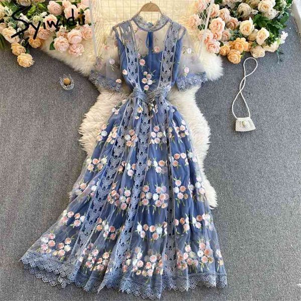 mesh floral embroidery dress for women summer fashion party o-neck a-line office lady midi dresses blue 210607, Black;gray
mesh floral embroidery dress for women summer fashion party o-neck a-line office lady midi dresses blue 210607, Black;gray