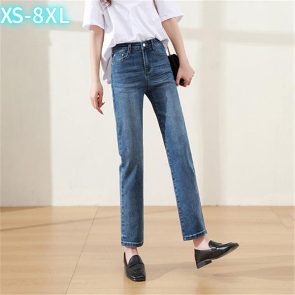 women's jeans spring autumn mid-rise plus size 8xl pants for woman black stretch trousers cigarette straight-leg, Blue
women's jeans spring autumn mid-rise plus size 8xl pants for woman black stretch trousers cigarette straight-leg, Blue