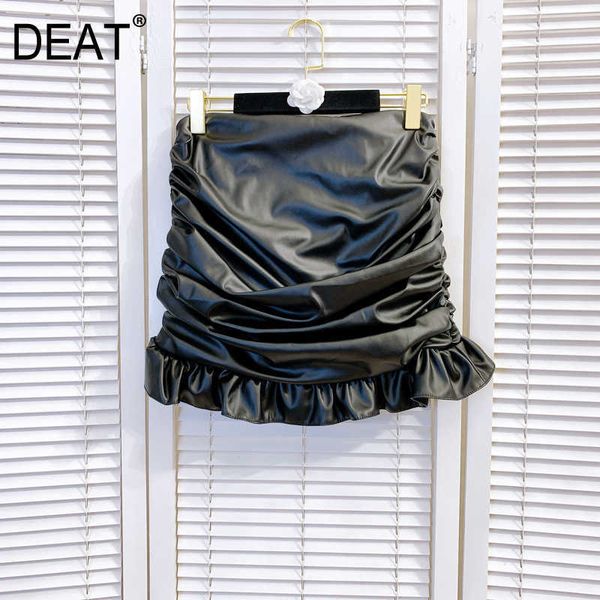 deat women black ruffles pleated hip leather skirt arrivals high waist fashion temperament spring summer 11d657 210709
deat women black ruffles pleated hip leather skirt arrivals high waist fashion temperament spring summer 11d657 210709