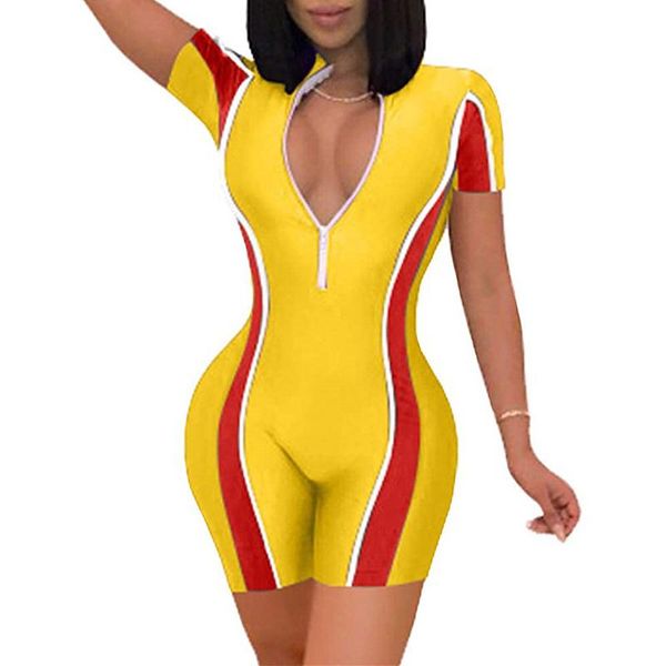women romper playsuits summer sknny casual zipper clothing bodycon short sleeve bodysuit sports women's jumpsuits & rompers, Black;white
women romper playsuits summer sknny casual zipper clothing bodycon short sleeve bodysuit sports women's jumpsuits & rompers, Black;white