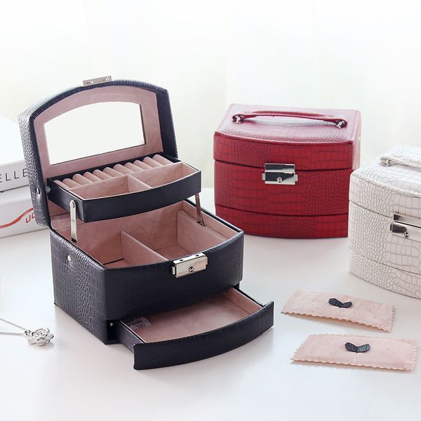2021 new automatic jewelry box 3 layers jewelry case jewel package storage holding ring necklace bracelet earring festival gift, Black;white
2021 new automatic jewelry box 3 layers jewelry case jewel package storage holding ring necklace bracelet earring festival gift, Black;white