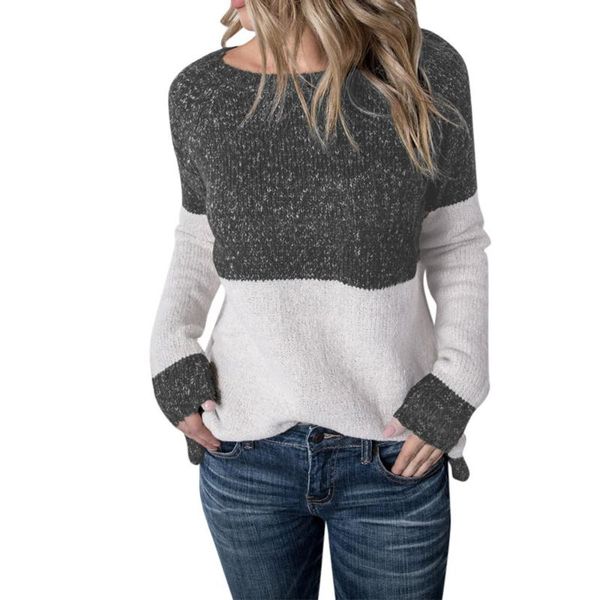 women's sweaters 2021 knitted women o-neck stripe patch loose sweater pullovers autumn winter basic pullover oversized top, White;black
women's sweaters 2021 knitted women o-neck stripe patch loose sweater pullovers autumn winter basic pullover oversized top, White;black