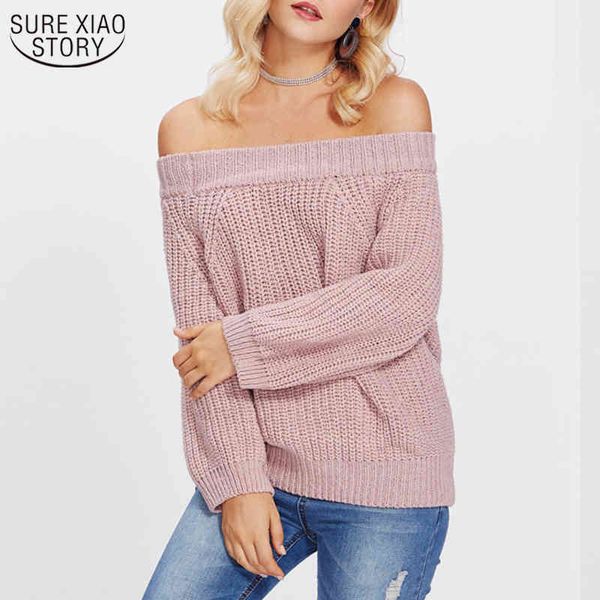 solid color horizontal neck long sleeve women's sweater european and american winter knitwear pullover 11627 210508, White;black
solid color horizontal neck long sleeve women's sweater european and american winter knitwear pullover 11627 210508, White;black