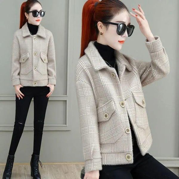women's trench coats autumn winter tweed women jackets short lmitation woolen cloth coat long sleeve ladies fashion, Tan;black
women's trench coats autumn winter tweed women jackets short lmitation woolen cloth coat long sleeve ladies fashion, Tan;black