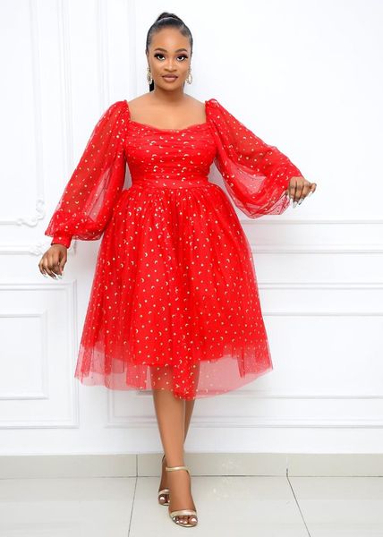 casual dresses 2021 autumn african women red print long sleeve large u-neck bubble medium length dress, Black;gray
casual dresses 2021 autumn african women red print long sleeve large u-neck bubble medium length dress, Black;gray