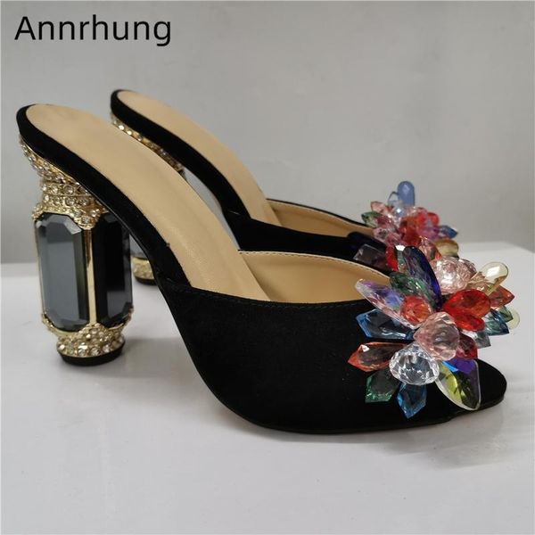 slippers black suede high heel runway mules open toe jeweled diamond iridescent crystal flower decor rhinestone women
slippers black suede high heel runway mules open toe jeweled diamond iridescent crystal flower decor rhinestone women
