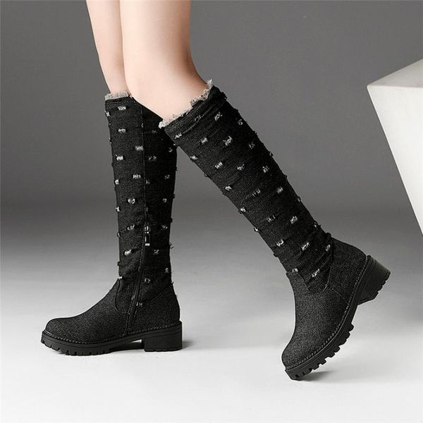 boots lady plus velvet warm outdoor fashion round toe thick heel shoe zipper denim mid-calf long winter female 40, Black
boots lady plus velvet warm outdoor fashion round toe thick heel shoe zipper denim mid-calf long winter female 40, Black