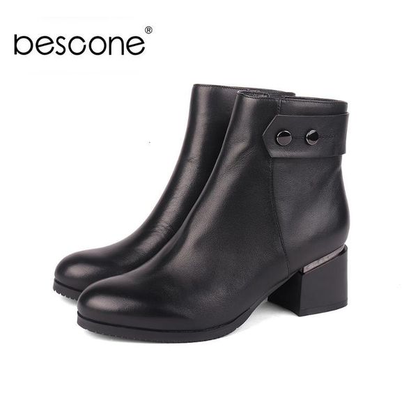 bescone winter ladies comfortable round toe shoes genuine leather square heel women boots bc457 acwj, Black
bescone winter ladies comfortable round toe shoes genuine leather square heel women boots bc457 acwj, Black