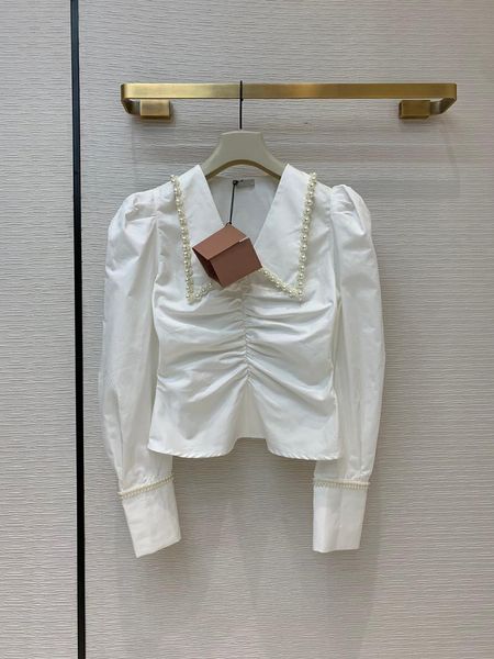 women's blouses & shirts 2021 autumn arrival pearl point collar puff sleeve shirt women, White
women's blouses & shirts 2021 autumn arrival pearl point collar puff sleeve shirt women, White