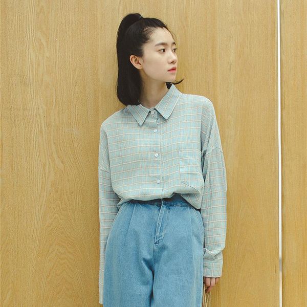women's blouses & shirts women summer kawaii ulzzang lovely casual loose plaid shirt female sweet harajuku tunic for 's cute japan, White
women's blouses & shirts women summer kawaii ulzzang lovely casual loose plaid shirt female sweet harajuku tunic for 's cute japan, White