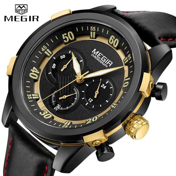 wristwatches megir men's watches fashion luxury quartz watch men leather strap waterproof sport military wrist male clock reloj hombre, Slivery;brown
wristwatches megir men's watches fashion luxury quartz watch men leather strap waterproof sport military wrist male clock reloj hombre, Slivery;brown