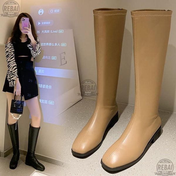 boots designer women's warm autumn winter square toe back zipper high-tube fashion thick heel shoes stivali donna, Black
boots designer women's warm autumn winter square toe back zipper high-tube fashion thick heel shoes stivali donna, Black