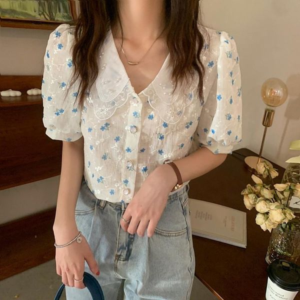 women's blouses & shirts hzirip turn down collar gentle vintage lace pearl floral lady 2021 elegant puff sleeve fashion casual short-sl, White
women's blouses & shirts hzirip turn down collar gentle vintage lace pearl floral lady 2021 elegant puff sleeve fashion casual short-sl, White