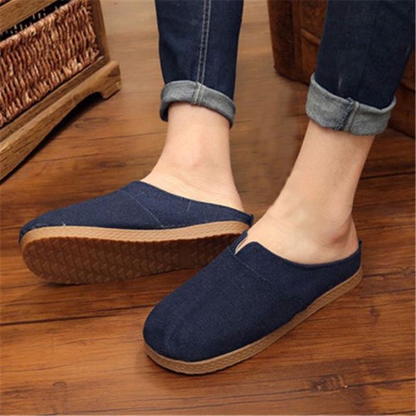 slippers men casual shoes chinese folk style linen summer breathable flat man baotou manual pure comfortable single shoe 35-44, Black
slippers men casual shoes chinese folk style linen summer breathable flat man baotou manual pure comfortable single shoe 35-44, Black
