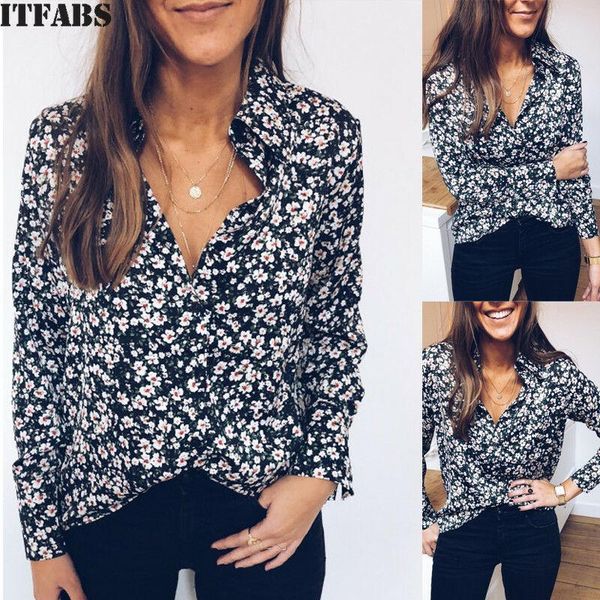 women's blouses & shirts 2021 style womens ladies casual shirt floral printed long sleeve turn down collar loose blouse, White
women's blouses & shirts 2021 style womens ladies casual shirt floral printed long sleeve turn down collar loose blouse, White