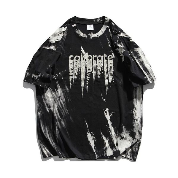 fashion wild men's t-shirts black hip hop street style loose tie dye couple summer round neck short sleeve tee, White;black
fashion wild men's t-shirts black hip hop street style loose tie dye couple summer round neck short sleeve tee, White;black