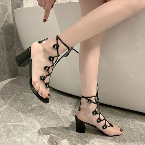 sandals women summer fashion women's 2021 open toe lace-up high heels shoes heel transparent, Black
sandals women summer fashion women's 2021 open toe lace-up high heels shoes heel transparent, Black