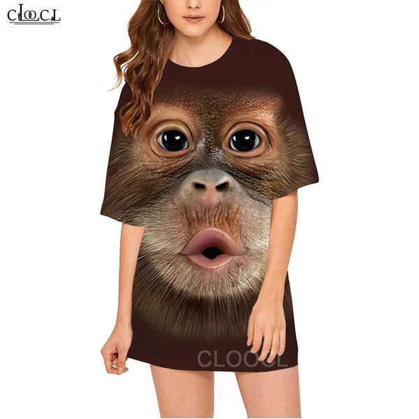 cloocl casual summer t-shirt animal funny monkey 3d print fashion women short sleeve loose women's, White
cloocl casual summer t-shirt animal funny monkey 3d print fashion women short sleeve loose women's, White