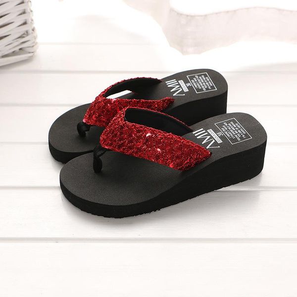 slippers summer sequined slippers, wedge heel flip flops, women's home sandals and beach, Black
slippers summer sequined slippers, wedge heel flip flops, women's home sandals and beach, Black