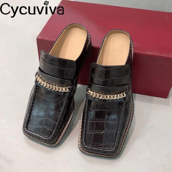 slippers women chains square toe western style textured mule ladies shoes low heels runway spring black woman
slippers women chains square toe western style textured mule ladies shoes low heels runway spring black woman