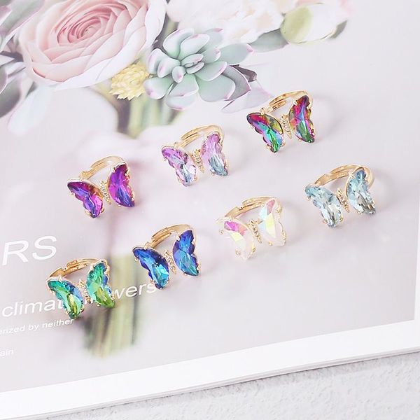 wedding rings trendy korean butterfly ring sweet color transparent crystal adjustable metal for women girl fashion jewelry, Slivery;golden
wedding rings trendy korean butterfly ring sweet color transparent crystal adjustable metal for women girl fashion jewelry, Slivery;golden