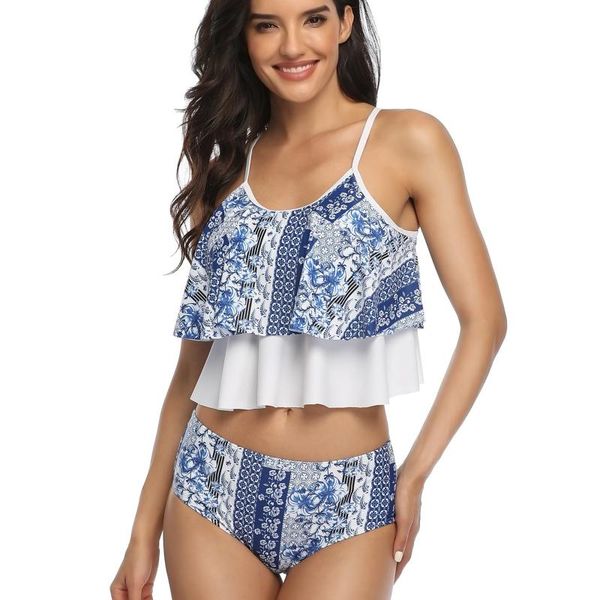 women's swimwear 2pcs women swimsuits bikini set push-up padded high waist printed ruffle bandage split thong beachwear 2021, White;black
women's swimwear 2pcs women swimsuits bikini set push-up padded high waist printed ruffle bandage split thong beachwear 2021, White;black