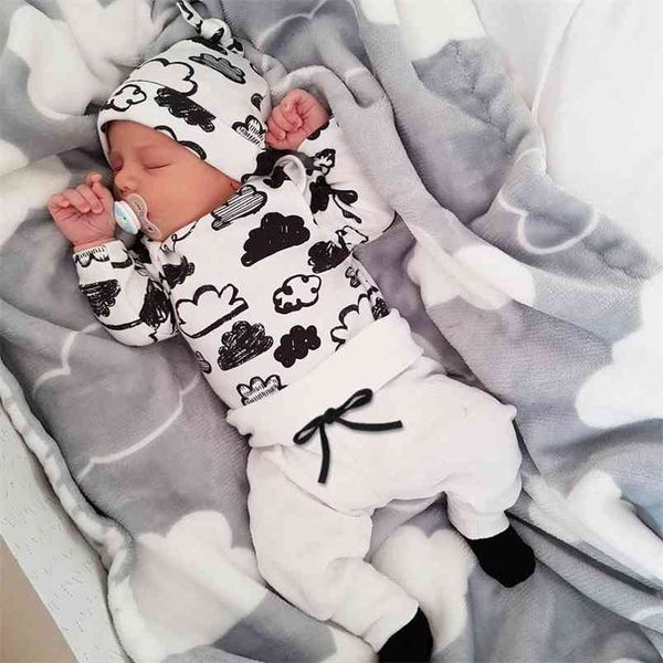 born baby boys girls clothes long sleeve cloud print t-shirt comfy pants and hat 3pcs outfits set infant clothing suit 210806, White
born baby boys girls clothes long sleeve cloud print t-shirt comfy pants and hat 3pcs outfits set infant clothing suit 210806, White