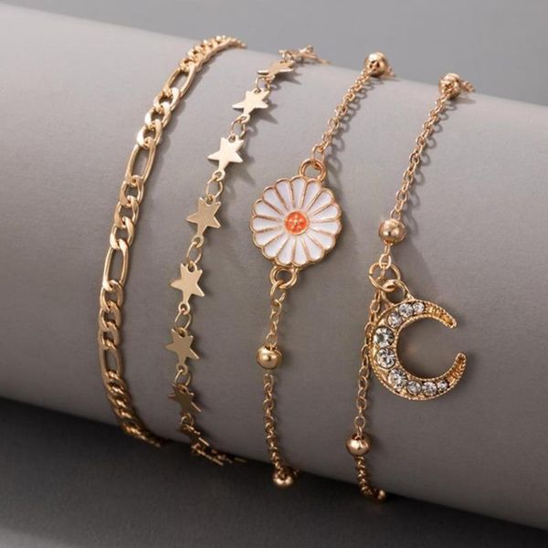 anklets 4pcs/set bohemia women multi-layer anklet gold foot gift daisy sstar chain jewelry moon pendant rope beach, Red;blue
anklets 4pcs/set bohemia women multi-layer anklet gold foot gift daisy sstar chain jewelry moon pendant rope beach, Red;blue
