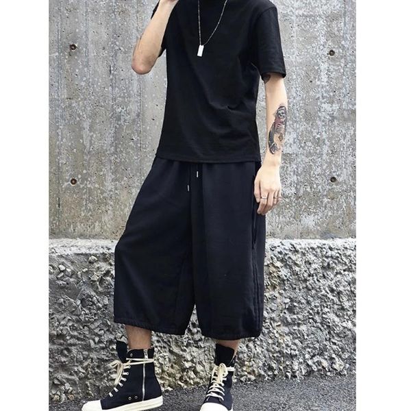 spring and summer hair stylist the same style japanese trend men's medium-length shorts pants, Black
spring and summer hair stylist the same style japanese trend men's medium-length shorts pants, Black