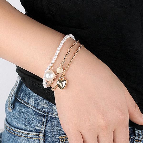 charm bracelets 2021 fashion multi-layer splicing pearl for women bracelet pulseras mujer jewelry gifts gold color bangle, Golden;silver
charm bracelets 2021 fashion multi-layer splicing pearl for women bracelet pulseras mujer jewelry gifts gold color bangle, Golden;silver