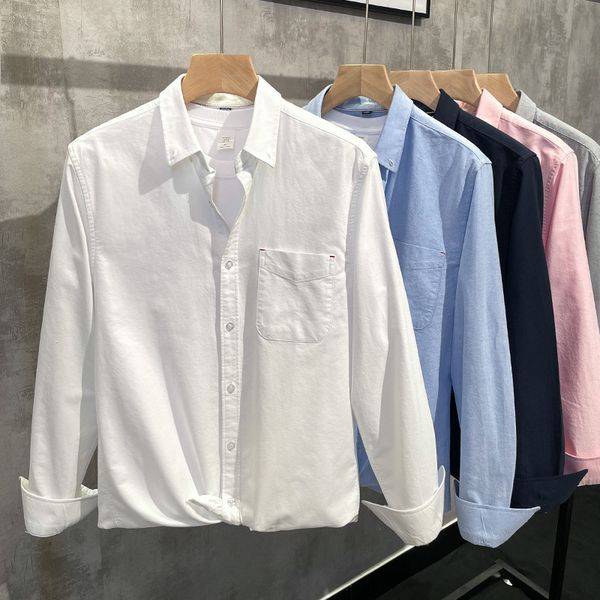 cotton men's oxford spinning long sleeve shirt casual korean leisure youth inch, White;black
cotton men's oxford spinning long sleeve shirt casual korean leisure youth inch, White;black