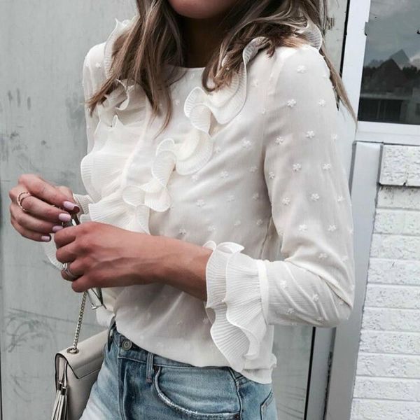 women's t-shirt women ladies casual polka dot o neck white shirt long sleeve 2021 spring summer ruffles female
women's t-shirt women ladies casual polka dot o neck white shirt long sleeve 2021 spring summer ruffles female