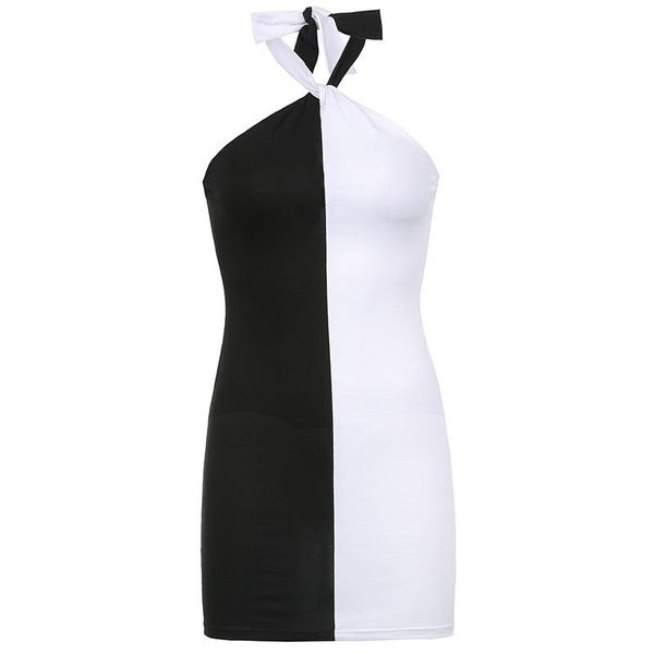 casual dresses 2021 summer fashion symmetrical contrast color slim high waist halterneck dress, Black;gray
casual dresses 2021 summer fashion symmetrical contrast color slim high waist halterneck dress, Black;gray