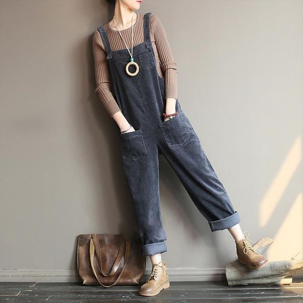 corduroy vintage warm cloths autumn women rompers winter solid color loose pockets high quality, Black;white
corduroy vintage warm cloths autumn women rompers winter solid color loose pockets high quality, Black;white