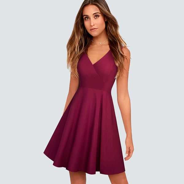 dresses women casual pleated sleeveless mini party summer deep v-neck swing a-line ha087, Black;gray
dresses women casual pleated sleeveless mini party summer deep v-neck swing a-line ha087, Black;gray