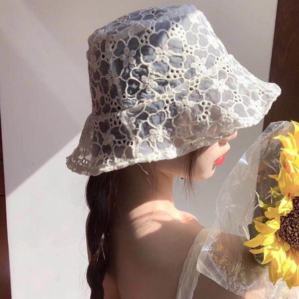 wide brim hats 2021 fashion lace flower bucket hat luxury panama cap breathable sunscreen travle beach summer lady sunhat girls gorras, Blue;gray
wide brim hats 2021 fashion lace flower bucket hat luxury panama cap breathable sunscreen travle beach summer lady sunhat girls gorras, Blue;gray