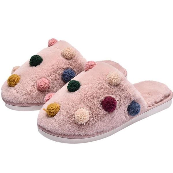 cute warm house slippers cotton shoes women soft plush home colorful fur balls ladies winter qq39, Black
cute warm house slippers cotton shoes women soft plush home colorful fur balls ladies winter qq39, Black