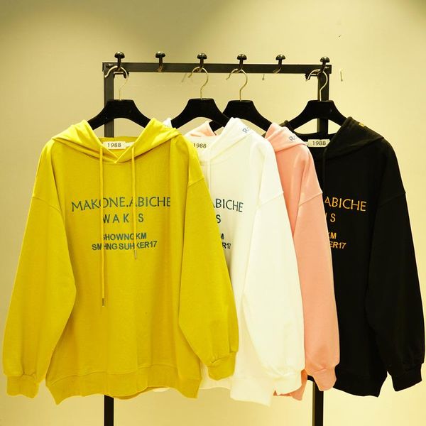 women's hoodies & sweatshirts korean fashion autumn embroidery pullovers pure color hooded casual long sleeve, Black
women's hoodies & sweatshirts korean fashion autumn embroidery pullovers pure color hooded casual long sleeve, Black